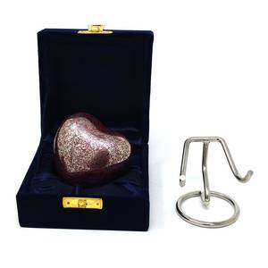 Brass Heart Shape Funeral Urn with Stand Small Metal <b>Keepsake</b> Urn <b>for</b> <b>Ashes</b> Memorial Pet Casket - Product Image 5