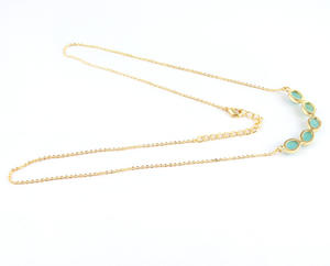 Collar de amazonita natural con forma ovalada para mujer, colgante, cadena ajustable, joyería - Product Image 6