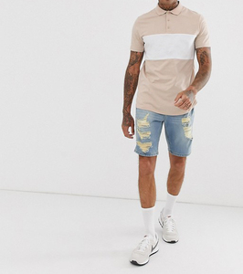 Camiseta de bambú para hombre, camiseta transpirable con cuello de Polo y bloque de Color, venta al por mayor - Product Image 4