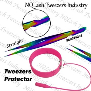 Best Style S Shape <b>Rainbow</b> Color Eyelash Extension Tweezers / Customer Brand Name - Product Image 1