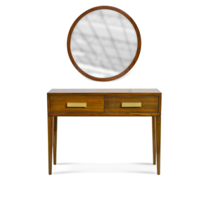 Espejo Redondo con Marco de Madera Estilo Manhattan – Espejo Decorativo de Pared Moderno y Sencillo de Caoba, Mueble Personalizado - Product Image 2