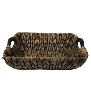 storage wicker basket manufacturers trays wicker woven table Vietnam handicraft bamboo serving table rattan straw serving tray