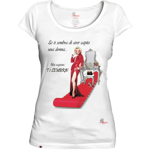Frau Slim Fit T-Shirt <span class=keywords><strong>Baumwolle</strong></span> aus Italien hochwertige neue Kollektion roten Teppich