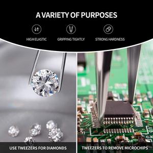 Pinzas de pestañas de acero alemán de alta precisión 2025 para profesionales de extensión de pestañas de salón - Product Image 6