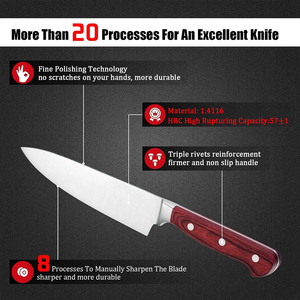 18 Piece High Quality Stainless Steel <b>Kitchen</b> Knife Set with wooden Handle - Product Image 4