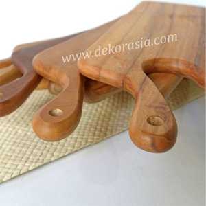 Tabla de cortar de madera de teca antigua de 14 pulgadas con diseño personalizado Tabla de cortar de verduras de estilo vintage en embalaje de cartón - Product Image 4