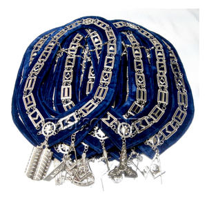 Collar de cadena Regalia masónico hecho a mano con cuero bordado y Joya de cinta delantal personalizado para uso masón - Product Image 2