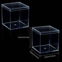 Boîte de rangement en plastique carrée en acrylique avec couvercles, contenants transparents, boîte cadeau avec ruban pailleté