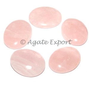 Cabochons ovales en quartz rose naturel Cabochon ovale en pierre pierres précieuses et exportateur de pierres semi-précieuses - Product Image 1
