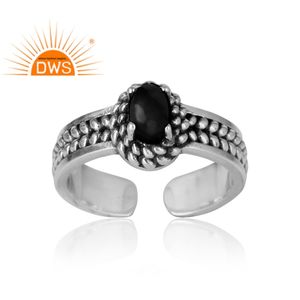 Popular anillo de ónix negro joyería India antigua 925 anillo de plata esterlina anillos de piedras preciosas fabricante colección Vintage - Product Image 2
