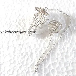 Wholesale Reiki Silver Cage Pendulum Silver Pendulums