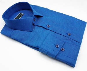 Camisas Chambray personalizadas para hombres Tela de sarga del fabricante Hilo teñido Colores a cuadros para primavera - Product Image 5