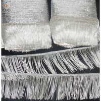 Frange à pampilles en strass plaqué argent/or, polyester/nylon, multi-usages pour vêtements, sacs, textiles de maison, écologique