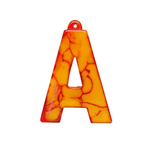 オレンジレッド大理石デザインアクリル樹脂アルファベット文字カスタム