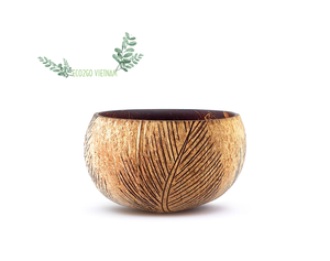 Eco2go-cuenco de cáscara de coco Natural para Vela, cuenco de ensalada de conchas de coco con Logo láser grabado, hecho en Vietnam - Product Image 3