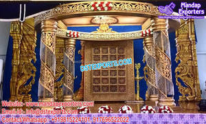Maravillosa boda india Maharani Mandap boda aspecto de madera FRP Mastani Mandap diseñador hindú boda Sultan Mandaps Francia Emiratos Árabes Unidos - Product Image 2