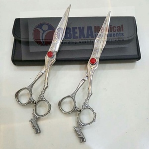 Tijeras de Peluquería Profesionales Dragon J2, Acero Inoxidable Japonés, Hoja Afilada, Acabado Pulido Espejo, Ajustables - Product Image 1