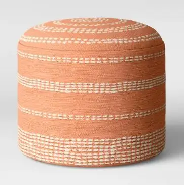 Phong Cách Vòng Tay Dệt Vuông Rag Rug Pouf Trong Trắng & Orange Bông Pouf & Phân Phòng Khách Poufs Phòng Ngủ Phân & Footrest