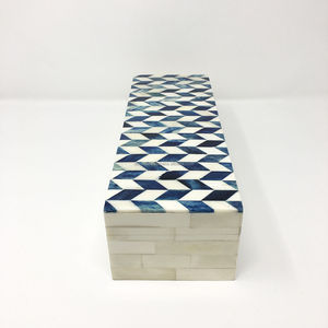 Caja de pañuelos con incrustaciones de hueso de bambú y madera reciclable Categoría de producto ecológica - Product Image 2