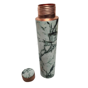 <b>WHITE</b> MARBLE MEENA PRINTED COPPER <b>WATER</b> <b>BOTTLE</b> - Product Image 3