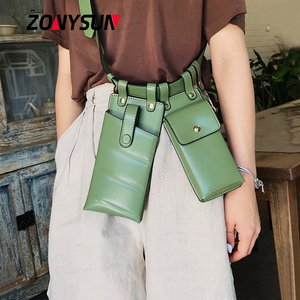 פאני חבילת עור מפוצל מותן חגורת תיק Crossbody שקיות חבילת מותניים תיקי יוקרה אופנה עיצוב חזה תיק - Product Image 4