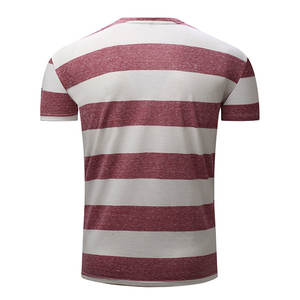 เสื้อยืดแขนสั้นลายทางคลาสสิกสำหรับผู้ชายผ้าถักน้ำหนักเบามีสไตล์เพื่อความสบายในทุกๆวัน - Product Image 6