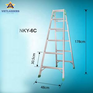 บันไดอลูมิเนียมแบบพับได้ รุ่น NVLY-6C ยี่ห้อ Vietladder ขนาด 2x6 ขั้น น้ำหนักเบา - Product Image 2