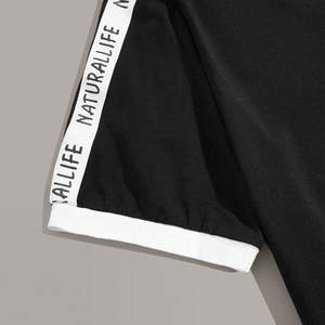 Conjunto Deportivo de Verano para Hombre con Logotipo Personalizado, Camiseta de Cuello Redondo de Poliéster/Algodón Ligero de Secado Rápido y Antibacteriano - Product Image 4