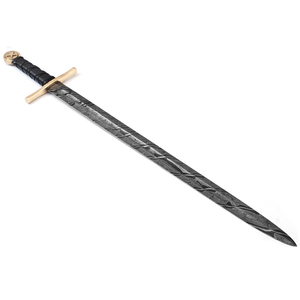 Espada de Caza de Acero de Damasco Chapada en Oro de Doble Filo, de Lujo y Hermosa, con Funda Blindada, Lista para el Combate (Smk1954) - Product Image 1