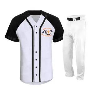 Haute Qualité Baseball Softball Sportswear Brodé Rayure Motif Jersey Respirant Transfert De Chaleur Impression Plus La Taille Adultes - Product Image 3