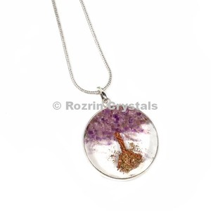 New Arrival Amethyst <b>Orgonite</b> Tree Pendant - Product Image 1