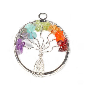 Colgante redondo del árbol de la vida de 7 Chakras - Product Image 1