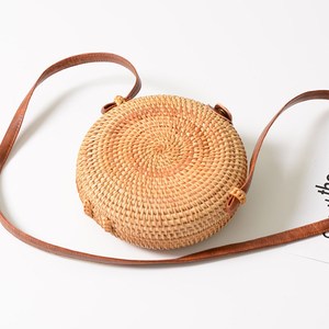 Conjunto de 2 redondo y cuadrado rectángulo de mimbre, bolsa playa bolsa arte de la moda y fresco mujer venta al por mayor de mimbre bolsos hecho a mano - Product Image 5