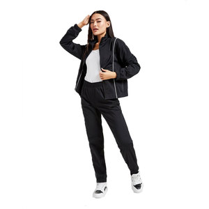 Survêtement Sexy 3 pièces gris taille haute, pantalon de survêtement et manches longues, ensemble haut court surdimensionné pour femmes - Product Image 6