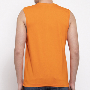 เสื้อกล้ามผ้าฝ้าย100% สำหรับผู้ชาย,เสื้อผ้าออกกำลังกายแบบลำลองสีล้วนไม่มีปกเสื้อระบายอากาศได้สำหรับฤดูร้อน - Product Image 2
