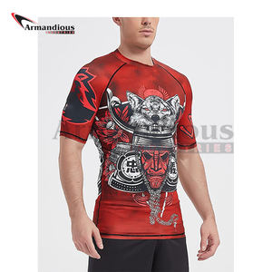 3D พิมพ์ที่กำหนดเองแขนสั้นผู้ชายที่มีสีสัน Mma ยามผื่นสำหรับผู้ชาย - Product Image 5