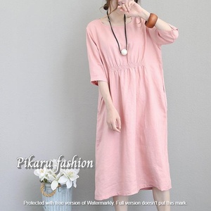 Vestido corto de lino para mujer, ropa de lino a la moda, Algodón puro, manga corta, étnico, bohemio, longitud hasta la rodilla, precio al por mayor - Product Image 3