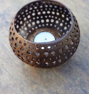 Tazón de cáscara de coco ecológico de gran venta de decoración natural del hogar de Vietnam con material de cera y parafina para velas - Product Image 3