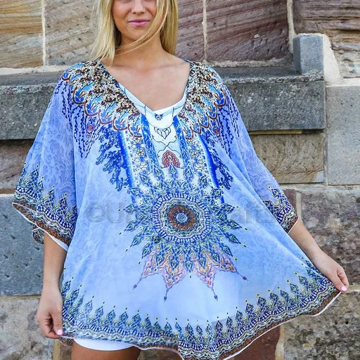 Premium Design Latest Arrival Swim Wear Cover up African Dresses Lady Clothing Casual Wear Short Kaftans For Plus Size Women OEM