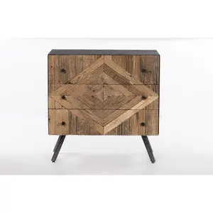 Cajón de madera maciza reciclada, mueble rústico Industrial