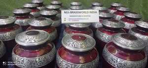 URNA DE CREMACIÓN DE LATÓN ROJO de alta calidad de Brassworld India Funeral de metal de estilo americano para adultos - Product Image 3