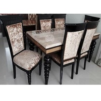 Set Meja Makan dan Kursi Kayu Jati Modern Mewah Black Forest Terbaru dari India