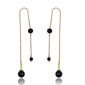 Bijoux unis à la mode plaqué or 925 chaîne pendante en argent sterling boucle d'oreille pour les femmes - Product Image 3