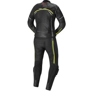 Cierre de cremallera Diseño de rayas de neón Traje de motocicleta de cuero Carreras Moto Ropa de cuero Chaqueta de moto Hombres Rodilleras Coderas - Product Image 2