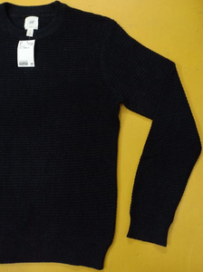 Pulls en coton tricoté extensible à col rond et manches longues pour hommes, de qualité supérieure, avec étiquettes de marque, issus de surplus de production. - Product Image 4