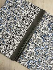 Bloc de Table en coton indien, 6 ou 8 places, motif Floral, fait à la main, base blanche, nappe, nouveauté - Product Image 5