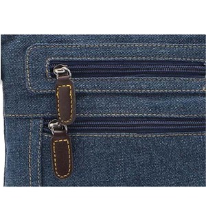 Sac bandoulière en jean bleu le plus vendu pour hommes adultes, court, antivol, isolé, antibactérien, double sangle, fermeture éclair, logo personnalisé - Product Image 6