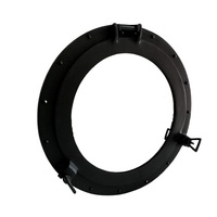 Grand miroir de hublot nautique en aluminium, style antique et de luxe, écologique et durable, pour décoration de fenêtre de restaurant côtier extérieur ou thème maritime