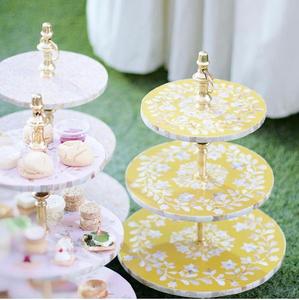 Soporte de pastel de resina de 3 niveles con incrustaciones de madreperla, plato de postre decorativo colorido para Ramadán Eid, herramientas especiales para pasteles - Product Image 3