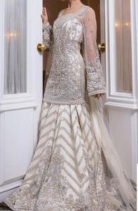 Vestido largo KAMEEZ LEHENGA indio/DABKA embellecedor paquistaní, ZARI, trabajo para boda, muy elegante, 2022 - Product Image 2